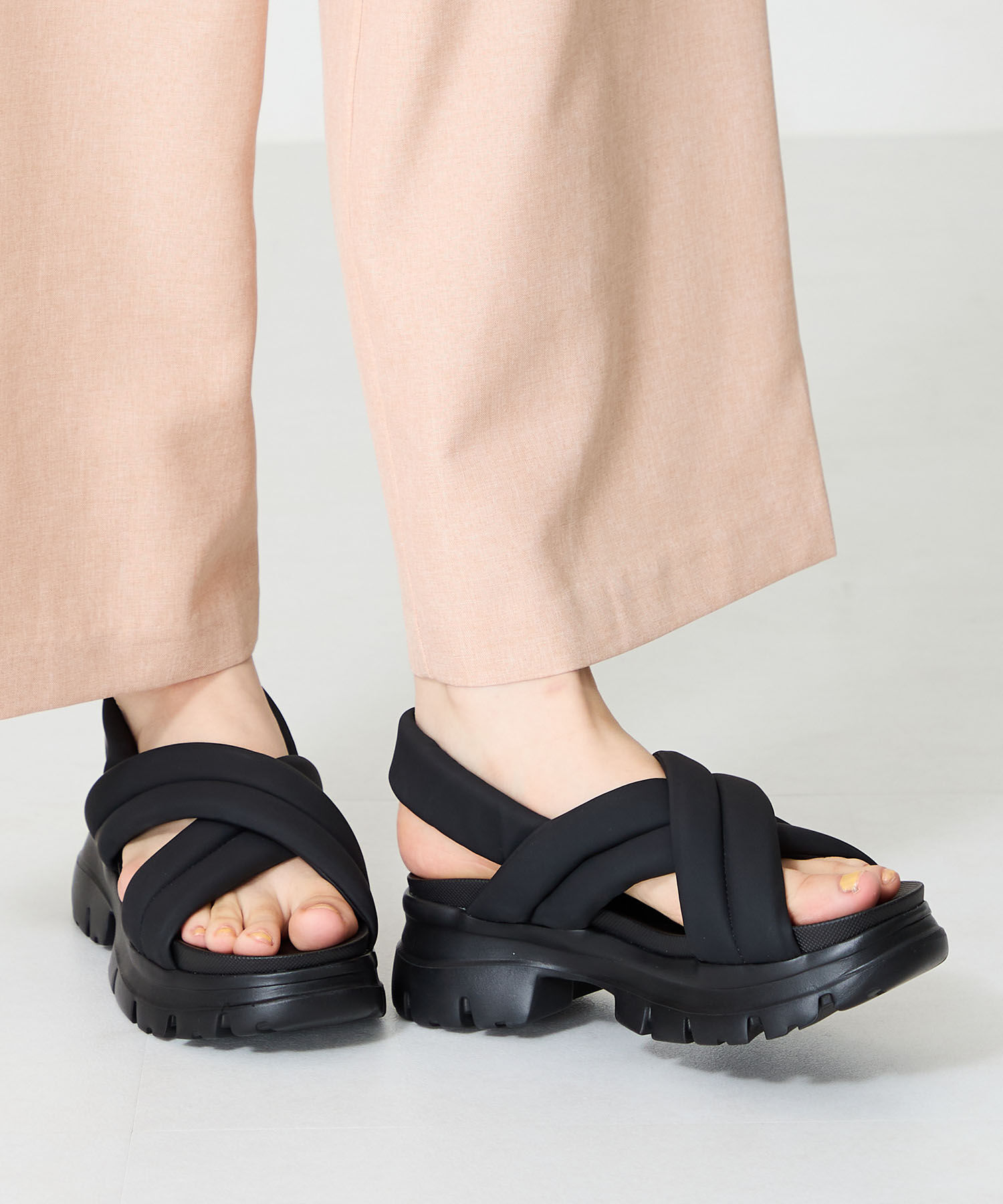 ORiental TRaffic「【トレンド】●2025春夏新作●クロスベルト厚底サンダル/51201 サンダル 厚底 人気 売れてる」|サンダル|