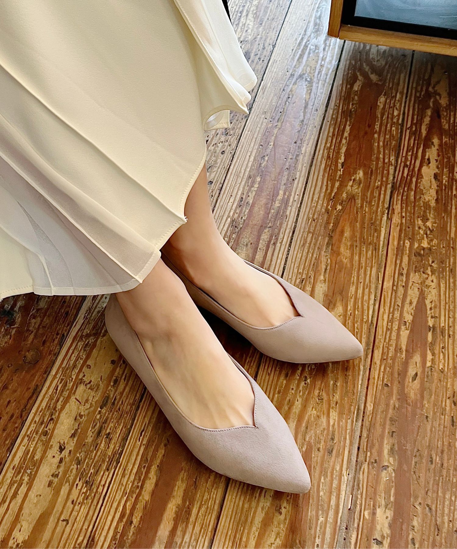 ORiental TRaffic「【WEB限定】スリットカット ポインテッドトゥ ヒール パンプス /55105 通勤 Vカット シンプル」|パンプス|