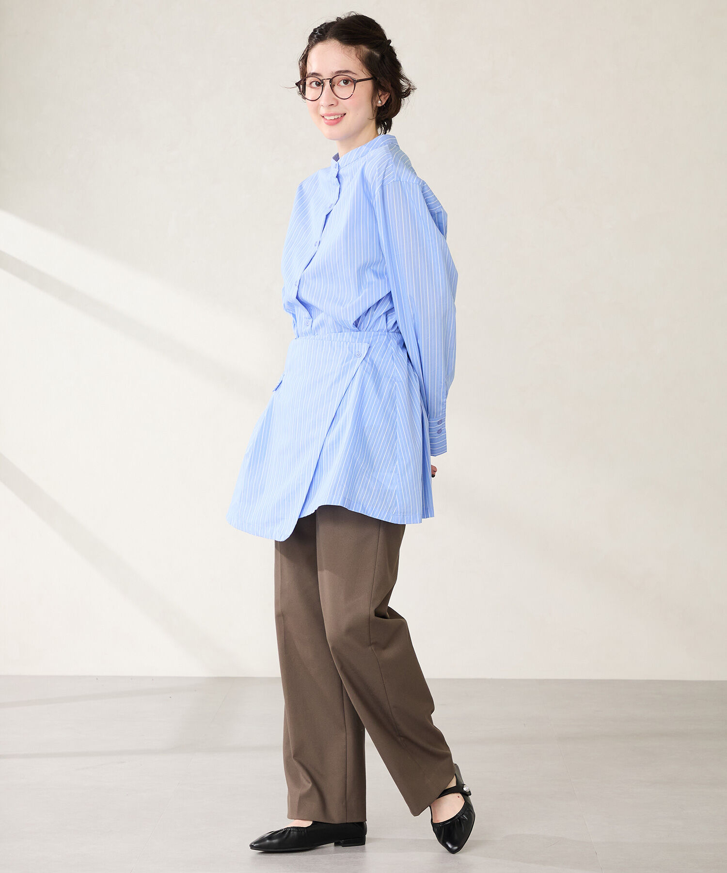 WA Oriental TRaffic「●2025秋冬新作●ギャザーデザインメリージェーン パンプス /52316 フラット 通勤靴 ストラップパンプス」|パンプス|