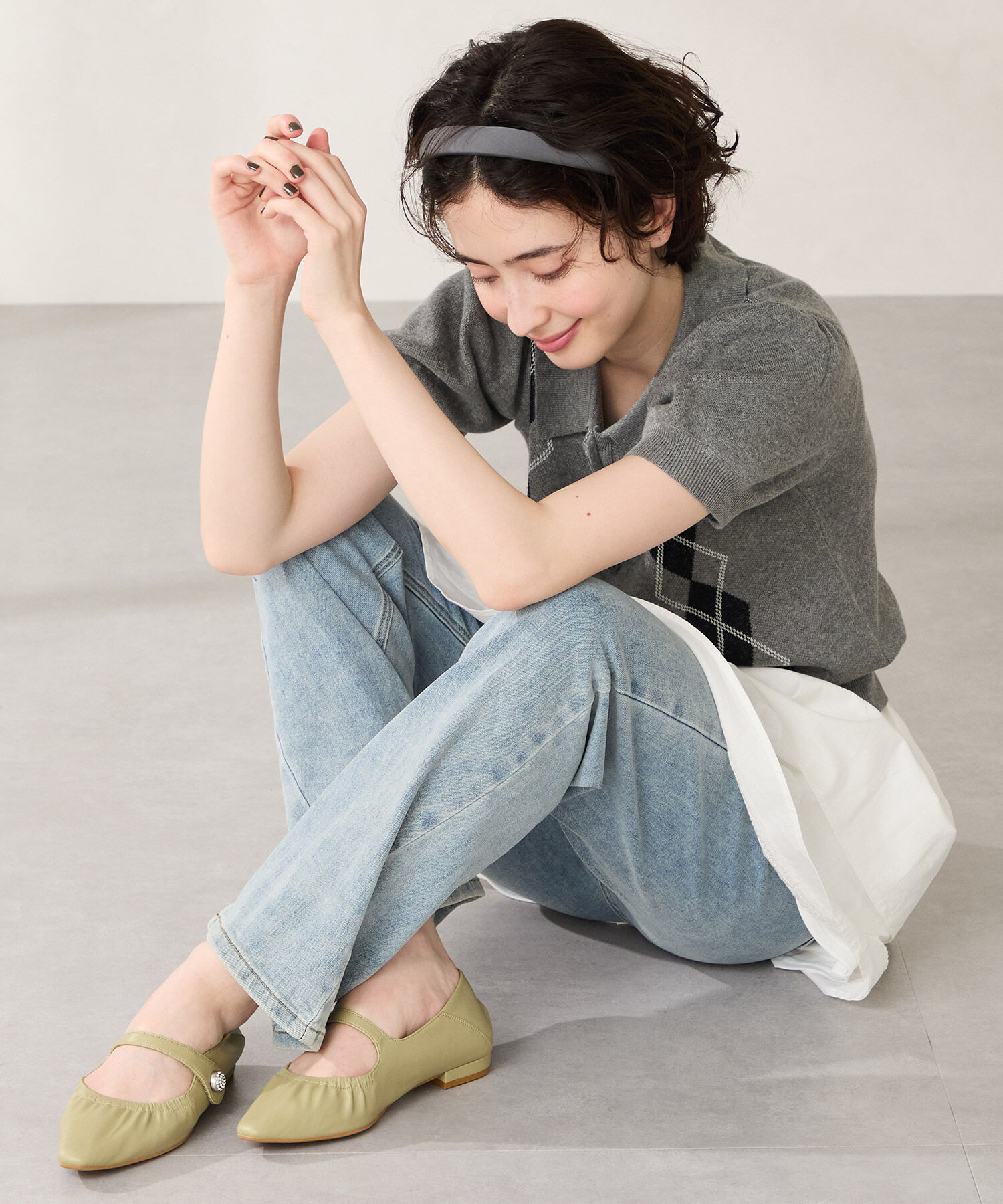 WA Oriental TRaffic「●2025秋冬新作●ギャザーデザインメリージェーン パンプス /52316 フラット 通勤靴 ストラップパンプス」|パンプス|