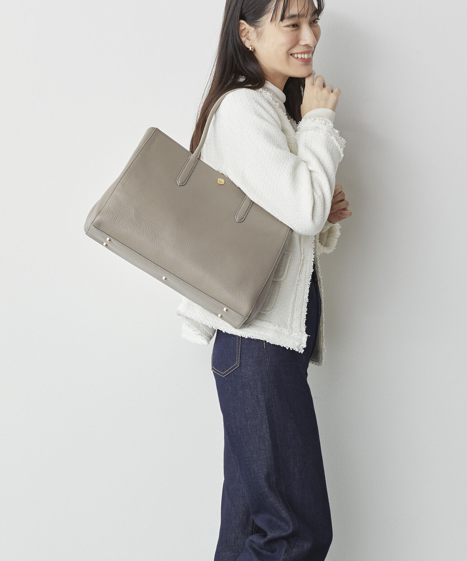 TOPKAPI BREATH「【TOPKAPI】イタリアンシュリンクレザー 2way A4 トートバッグ fortuna 」|トートバッグ|グレージュ