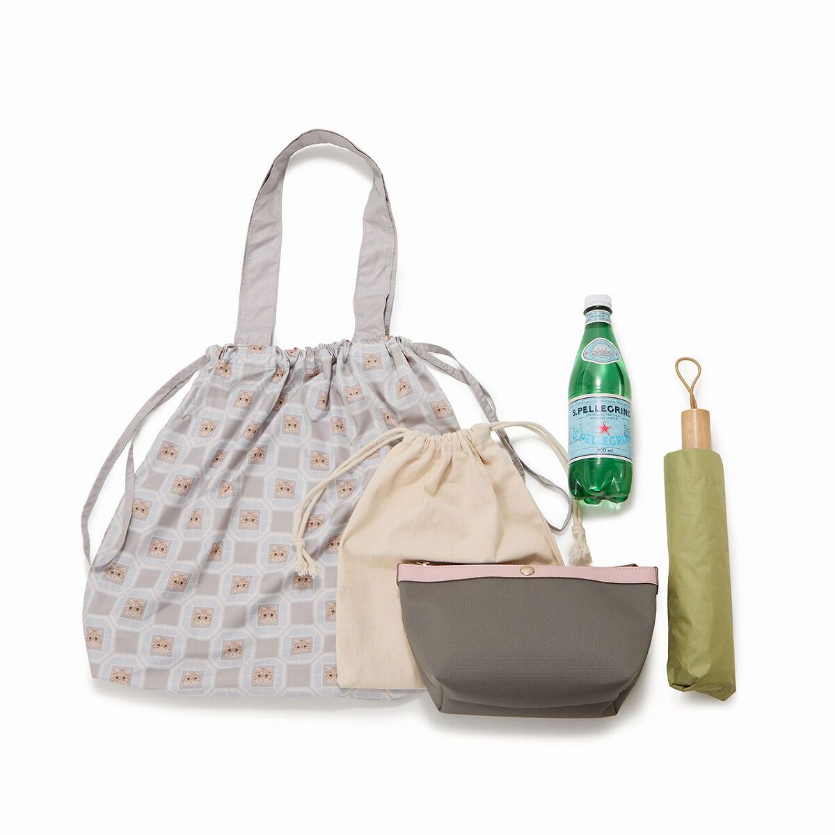 TOPKAPI TREASURE「【TREASURE TOPKAPI】ポケッタブル 猫 プリント エコバッグ」|トートバッグ|