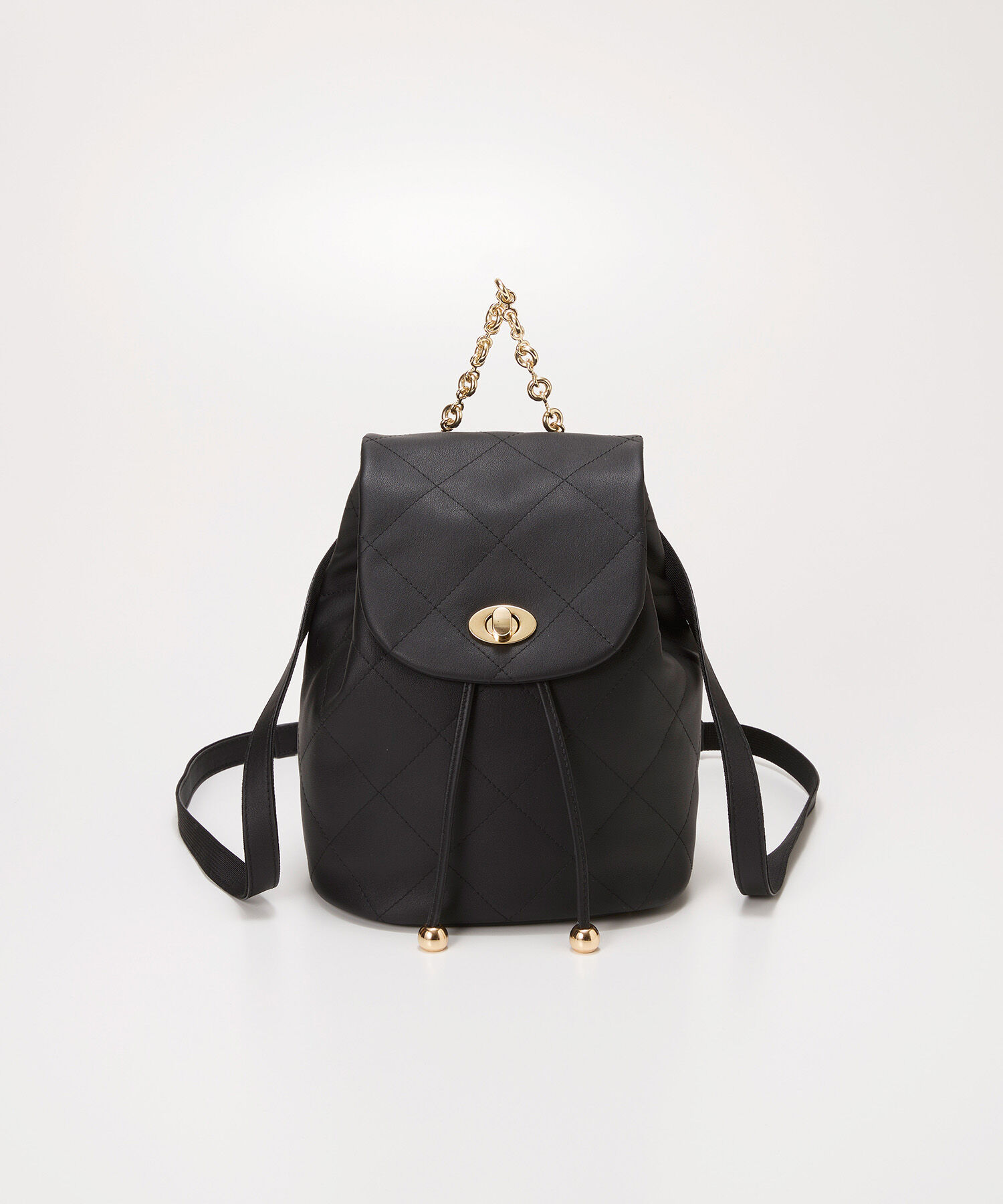 TOPKAPI TREASURE「【TREASURE TOPKAPI】ソフトレザー キルティング チェーン付き ミニ リュック」|リュック|ブラック