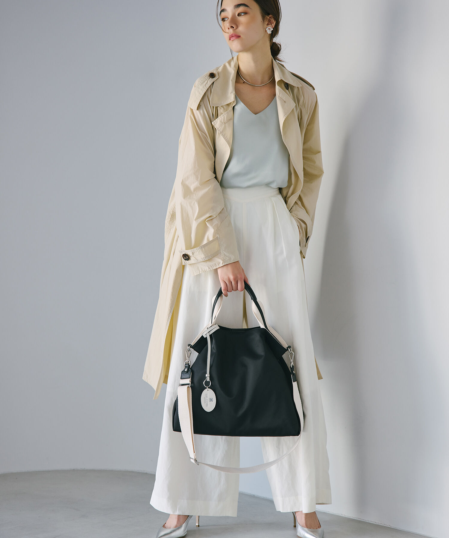 TOPKAPI BREATH「【TREASURE TOPKAPI】ストライプハンドル ナイロン 2way トートバッグ A4対応」|トートバッグ|