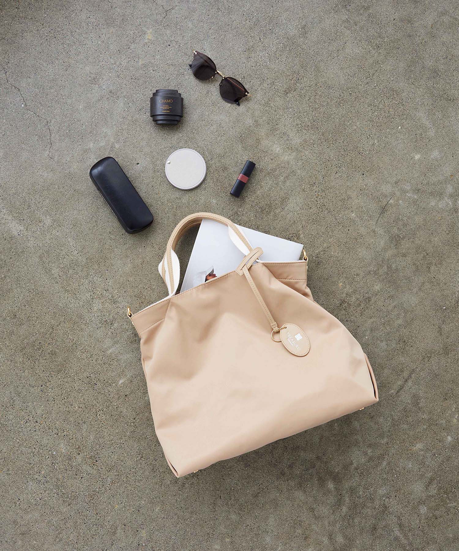 TOPKAPI BREATH「【TREASURE TOPKAPI】ストライプハンドル ナイロン 2way トートバッグ A4対応」|トートバッグ|