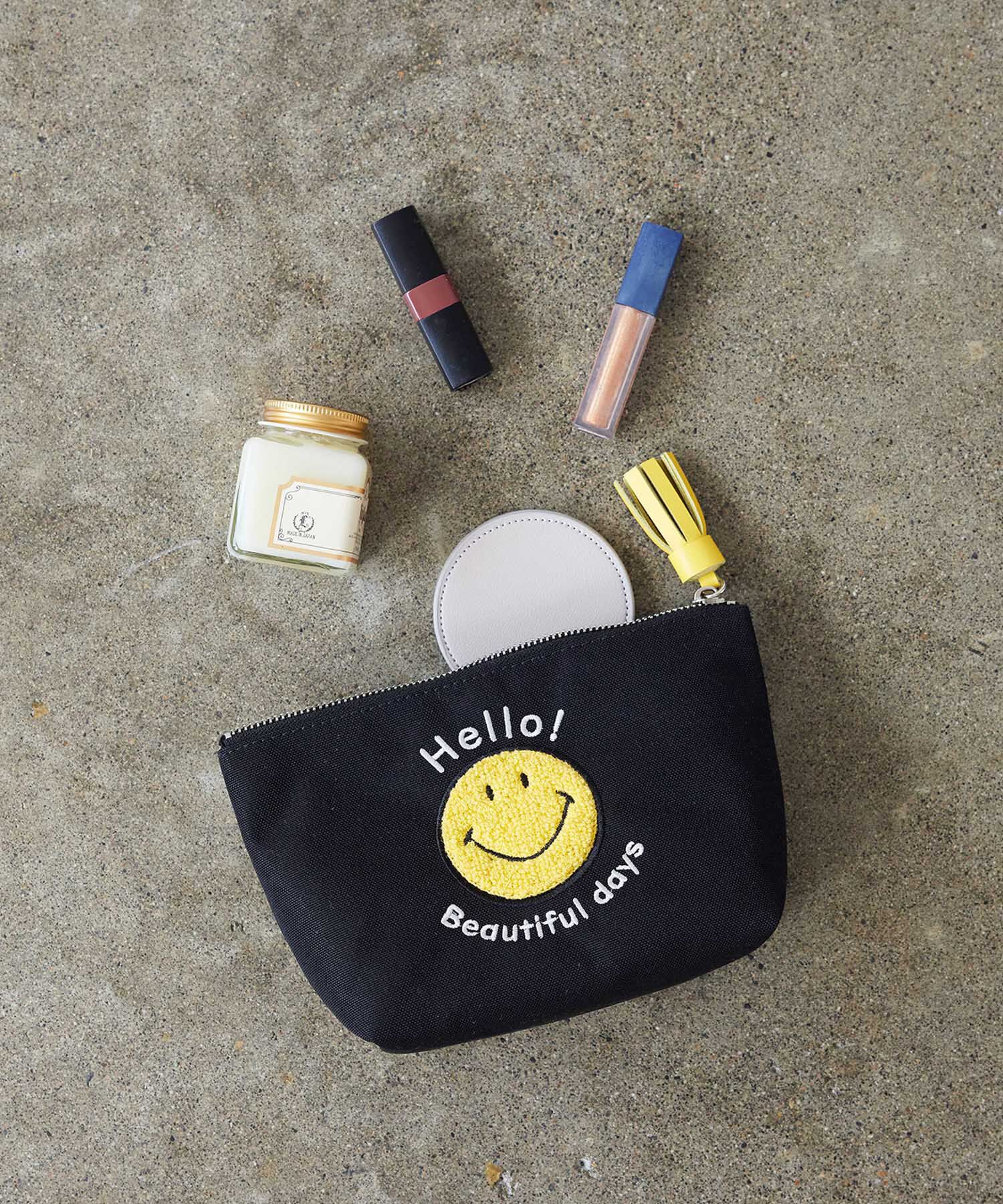 TOPKAPI BREATH「【Breath TOPKAPI】SMILE COLLECTION スマイル 刺繍 タッセルポーチ」|ポーチ|