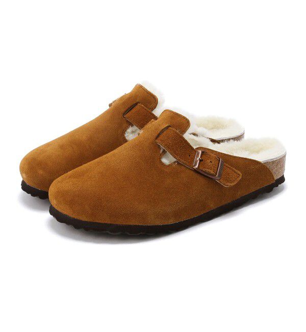 BIRKENSTOCK「【ビルケンシュトック】ボストン/ミンク スエードレザー シープスキン/クロッグ メンズ」|サンダル|