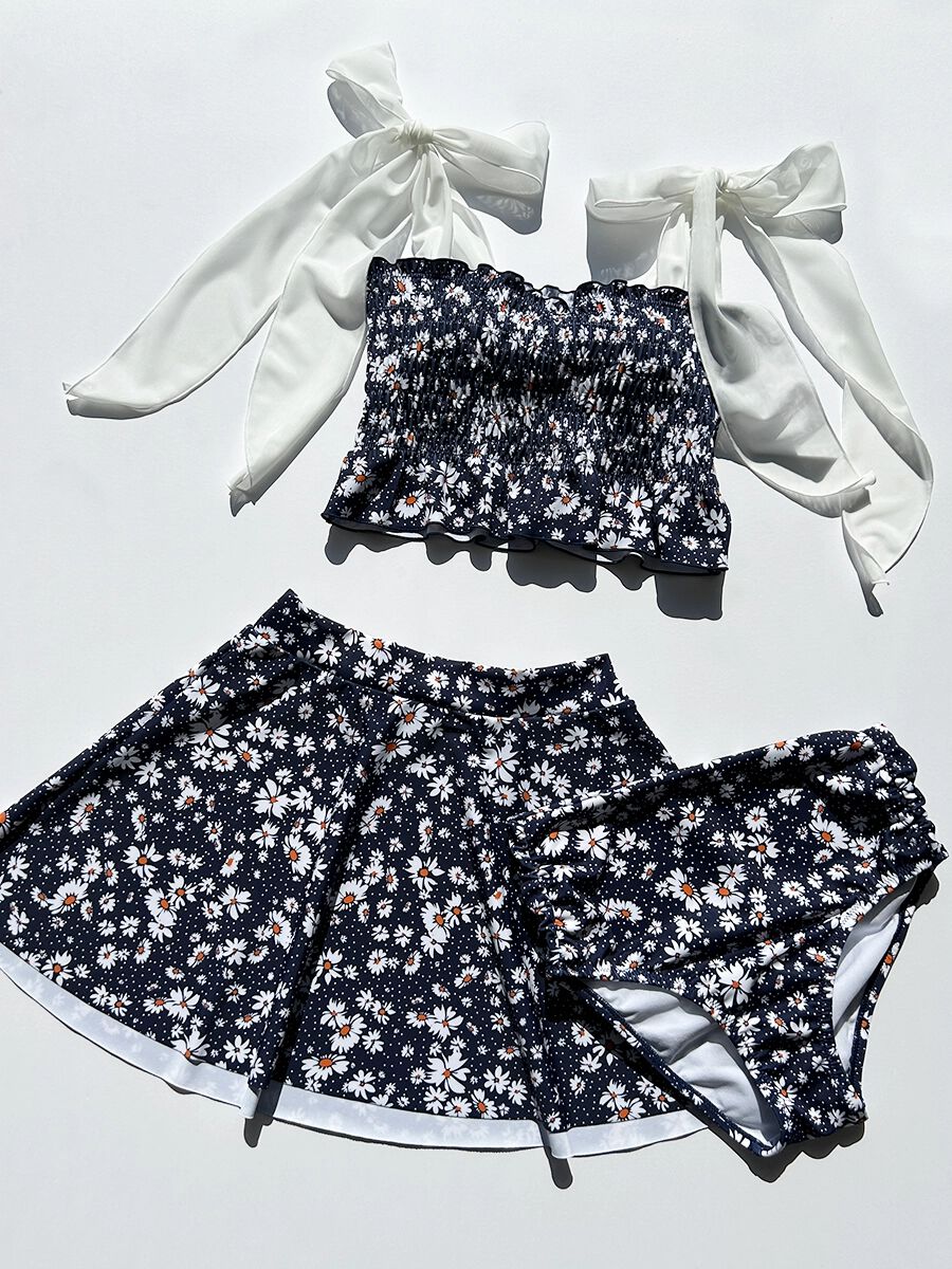 PEAK&PINE「マーガレットドット柄シャーリングバンドゥビキニ」|ビキニ|