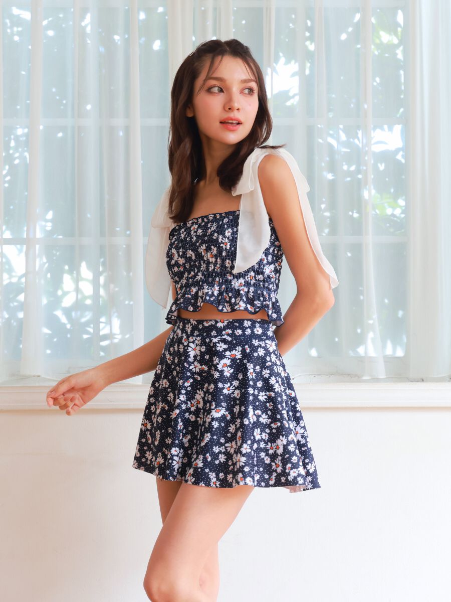 PEAK&PINE「マーガレットドット柄シャーリングバンドゥビキニ」|ビキニ|