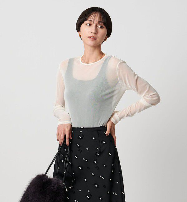 UNITED ARROWS「チュール ジャージー カットソー」|Tシャツ・カットソー|