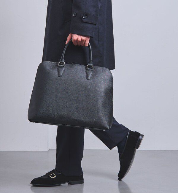 UNITED ARROWS「レザー ラウンド ブリーフケース」|ビジネスバッグ|