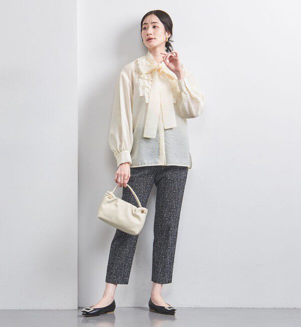 UNITED ARROWS「オーガンジー フリル＆ボウタイ ブラウス」|シャツ・ブラウス|