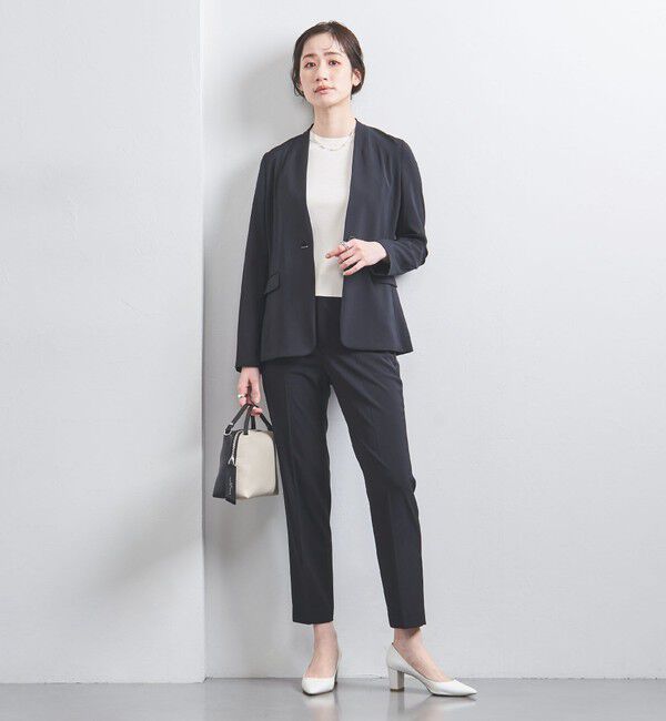 UNITED ARROWS「FEEL CLEAN Vノーカラー ジャケット」|ノーカラージャケット|