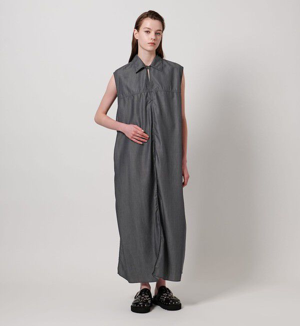 ASTRAET「＜ASTRAET＞スキッパー スリット ノースリーブワンピース」|ワンピース|