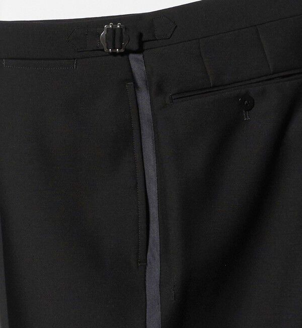 UNITED ARROWS「ブラック アジャスター ノープリーツ タキシードパンツ」|スーツ|