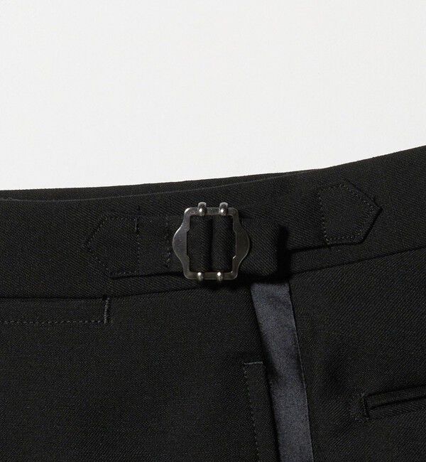 UNITED ARROWS「ブラック アジャスター ノープリーツ タキシードパンツ」|スーツ|