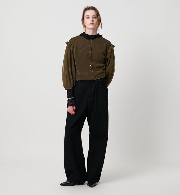 ASTRAET「＜ASTRAET＞ シアー  フリル クルーネックカットソー」|Tシャツ・カットソー|