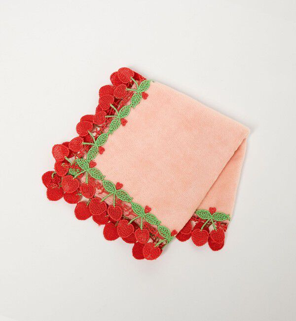 UNITED ARROWS「＜近沢レース店＞さくらんぼ ハンカチ」|ハンカチ|PINK