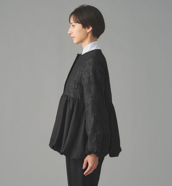 UNITED ARROWS「GISHA 2トーン ジャガード ジャケット」|ノーカラージャケット|