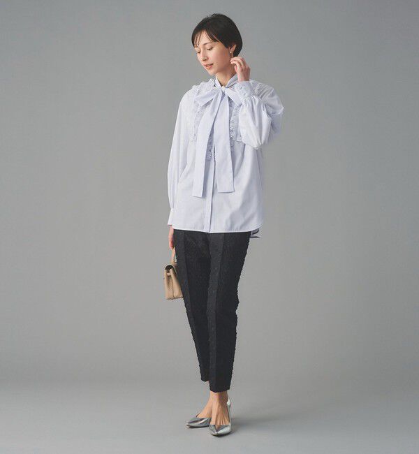 UNITED ARROWS「タックフリル ボウ ブラウス」|シャツ・ブラウス|