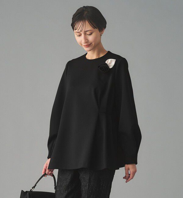 UNITED ARROWS「SPONGY クルーネック ギャザー ブラウス」|シャツ・ブラウス|