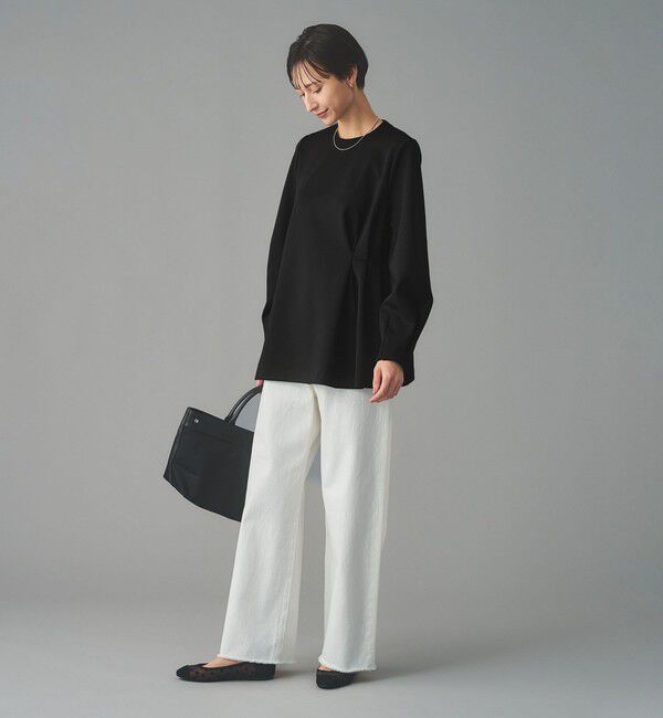 UNITED ARROWS「SPONGY クルーネック ギャザー ブラウス」|シャツ・ブラウス|