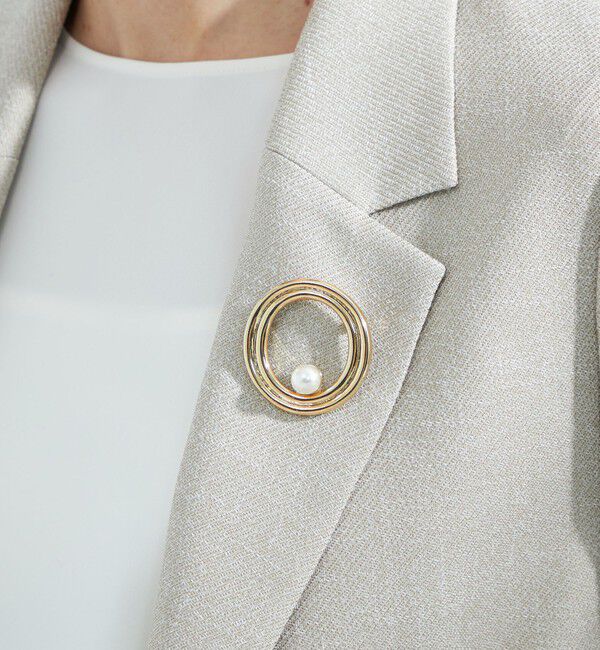 UNITED ARROWS green label relaxing「リング&フェイクパール ブローチ」|ブローチ・コサージュ|GOLD