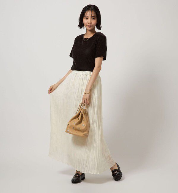 UNITED ARROWS green label relaxing「ワッシャー プリーツ スカート」|フレア|