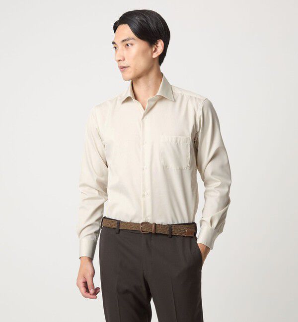 UNITED ARROWS green label relaxing「コットン ナローストライプ ワイドカラー ドレスシャツ -イージーアイロン-」|シャツ・ブラウス|BEIGE