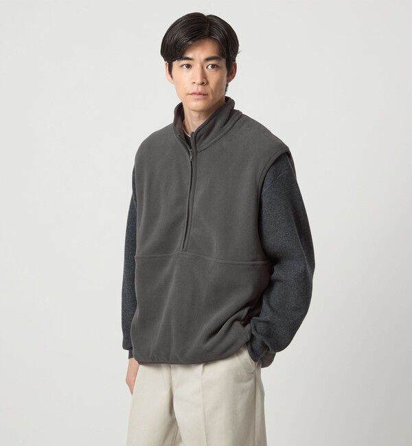 UNITED ARROWS green label relaxing「＜GOAT＞フリース ハーフジップ ベスト」|ベスト・ジレ|DK.GRAY