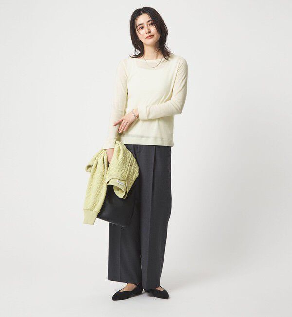 UNITED ARROWS green label relaxing「ウール フライス クルーネック カットソー オフホワイト ウォッシャブル」|Tシャツ・カットソー|