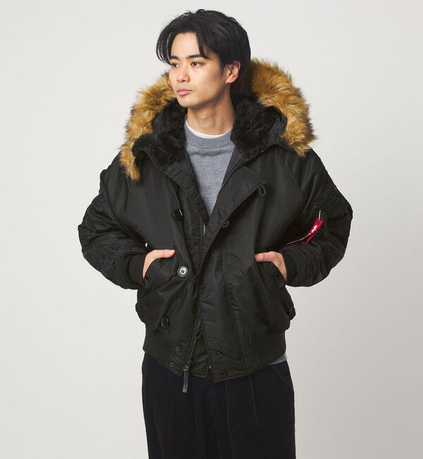 UNITED ARROWS green label relaxing「＜ALPHA INDUSTRIES＞N-2B ショート フライトジャケット」|ミリタリージャケット|BLACK