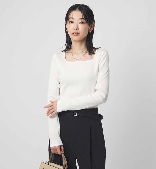 UNITED ARROWS green label relaxing「ブライトリブ スクエアネック ロングスリーブ カットソー」|Tシャツ・カットソー|