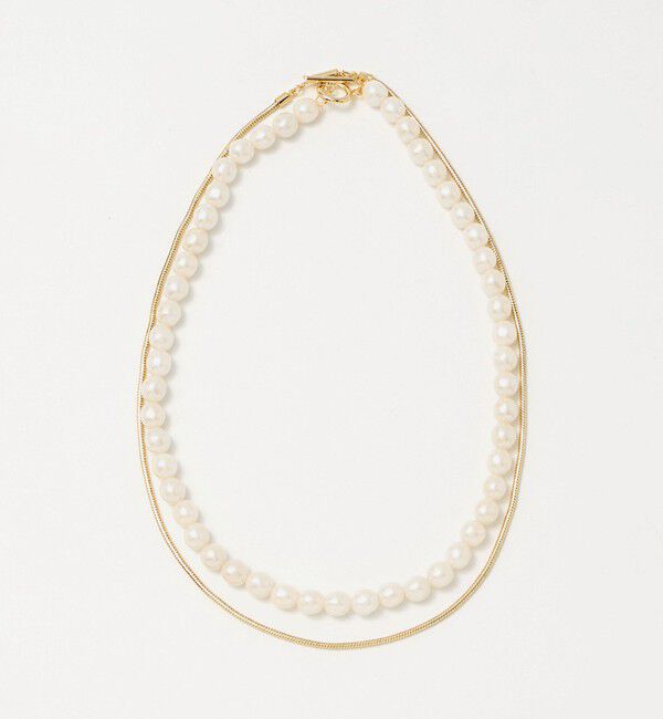 UNITED ARROWS green label relaxing「バロック フェイクパール＆チェーン 3WAY ネックレス」|ネックレス|GOLD