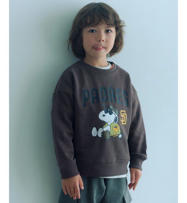 UNITED ARROWS green label relaxing「＜PEANUTS＞コラボレーション MLB 裏毛 スウェット /トレーナー / キッズ  100cm-130cm」|スウェット・ジャージ|DK.BROWN