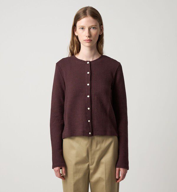 STEVEN ALAN「＜Steven Alan＞ウェイビー ジャージー ショートスリーブ カーディガン」|カーディガン|