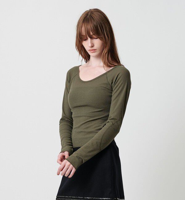 ATTISESSION「＜ATTISESSION＞ワッフル ローカットネック トップス」|Tシャツ・カットソー|