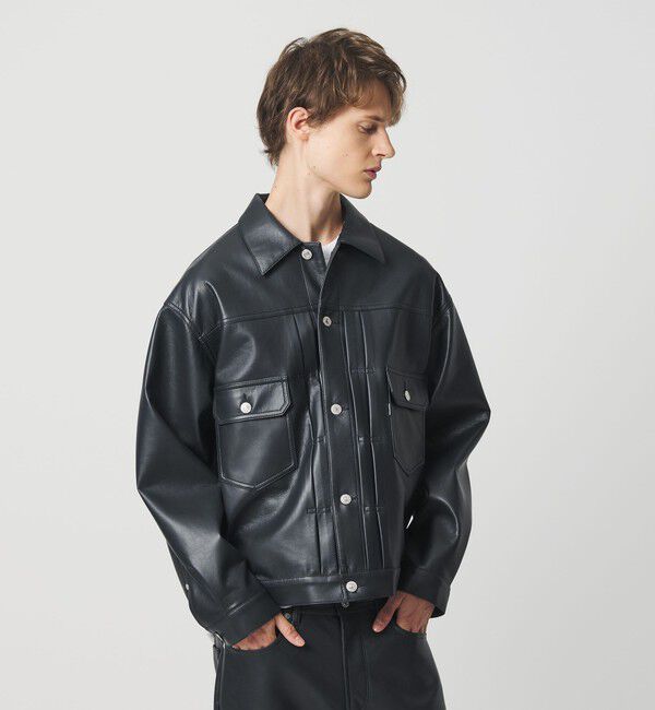 California General Store「＜CGS.＞レザーライク Gジャケット」|ブルゾン・スタジャン|