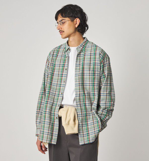 STEVEN ALAN「＜Steven Alan＞ マドラスチェック シングルニードル シャツ LOOSE」|シャツ・ブラウス|