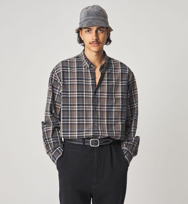 STEVEN ALAN「＜Steven Alan＞ マドラスチェック シングルニードル シャツ LOOSE」|シャツ・ブラウス|