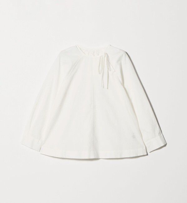 BEAUTY&YOUTH UNITED ARROWS「リボンタイ ノーカラーブラウス」|シャツ・ブラウス|WHITE