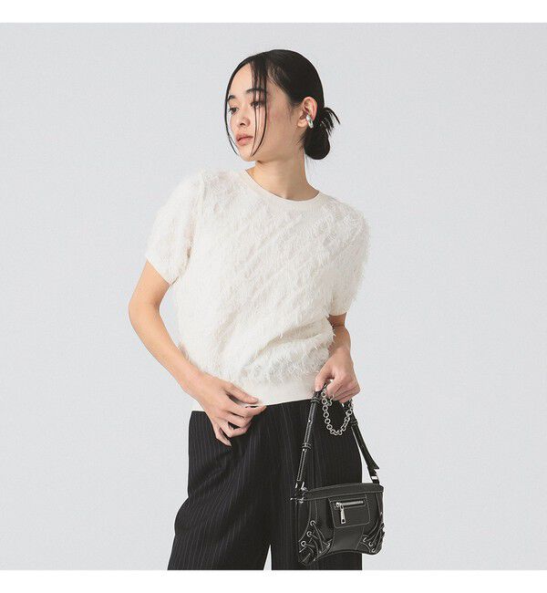 Ray BEAMS 「フリンジ ハーフスリーブ トップス」|その他|OFF_WHITE
