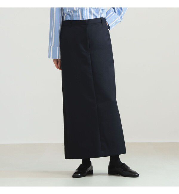 Demi-Luxe BEAMS 「YLEVE / モヘア サテン スカート」|スカート|NAVY