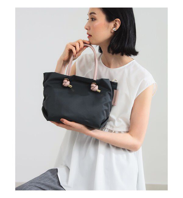 Demi-Luxe BEAMS 「VIOLAd&rsquo;ORO / BIANCA ナイロン トートバッグ S」|トートバッグ|CHACOAL&times;PINK GREY