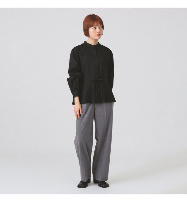 Ray BEAMS 「プリーツ キリカエ バンドカラー シャツ」|シャツ・ブラウス|