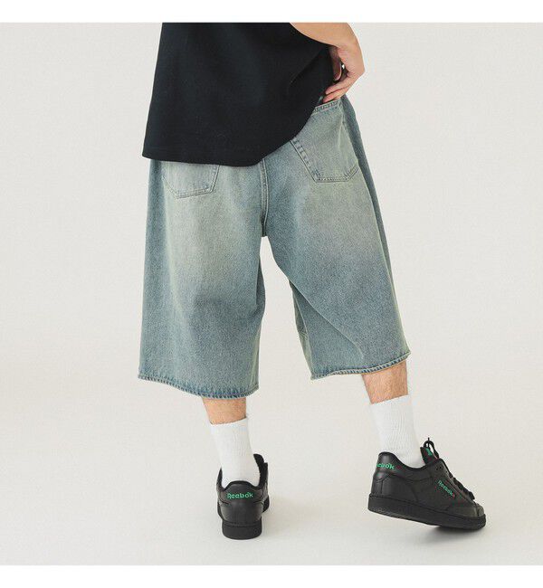 BEAMS「5ポケット クウォーターレングス ワイドデニム」|デニム|