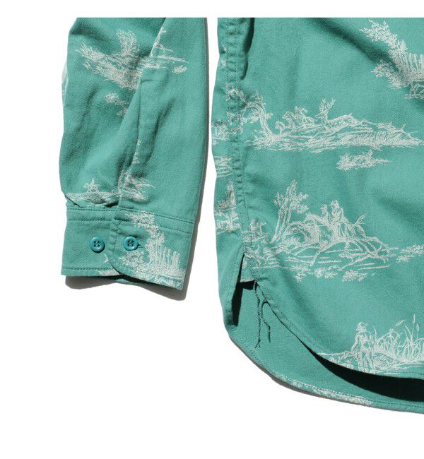 BEAMS PLUS「WORK Classic-fit Denim Discharge Jouy Print」|シャツ・ブラウス|