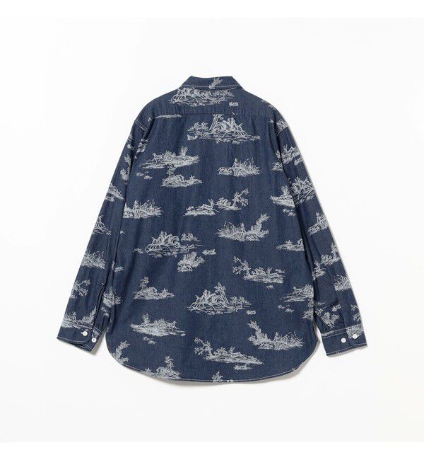 BEAMS PLUS「WORK Classic-fit Denim Discharge Jouy Print」|シャツ・ブラウス|