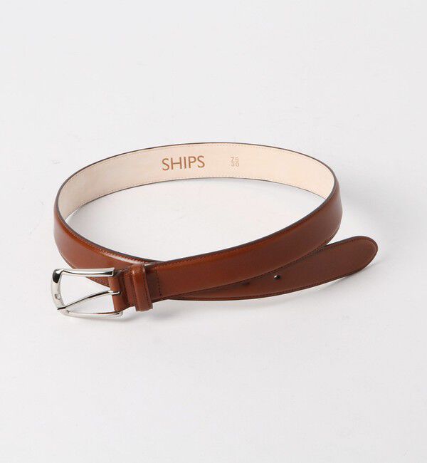 SHIPS「SHIPS: 【ANNONAY】 フレンチカーフ ベルト」|ベルト|カーキ