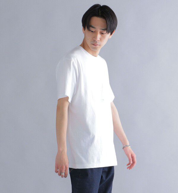 SHIPS「【WEB限定】SHIPS: マイクロ SHIPSロゴ ポケット Tシャツ」|Tシャツ・カットソー|